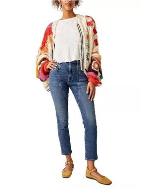 NWT We The Free Beacon Mid-Rise High-Slim Crop Jeans in Wilder Blue, Size 29